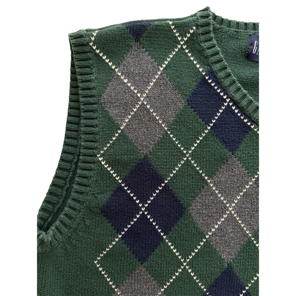 Vintage 90s Gap Argyle Sweater Vest Mens XL Preppy Academia Heritage Classic - Picture 2 of 6